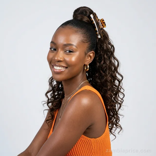 16" Claw Clip Ponytail (Loose Curl) in Zambia