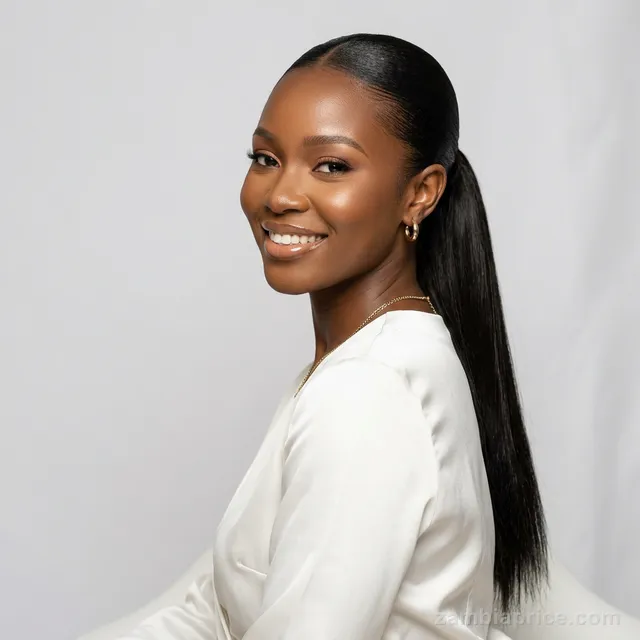 22" Drawstring Ponytail (Sleek Straight) in Zambia