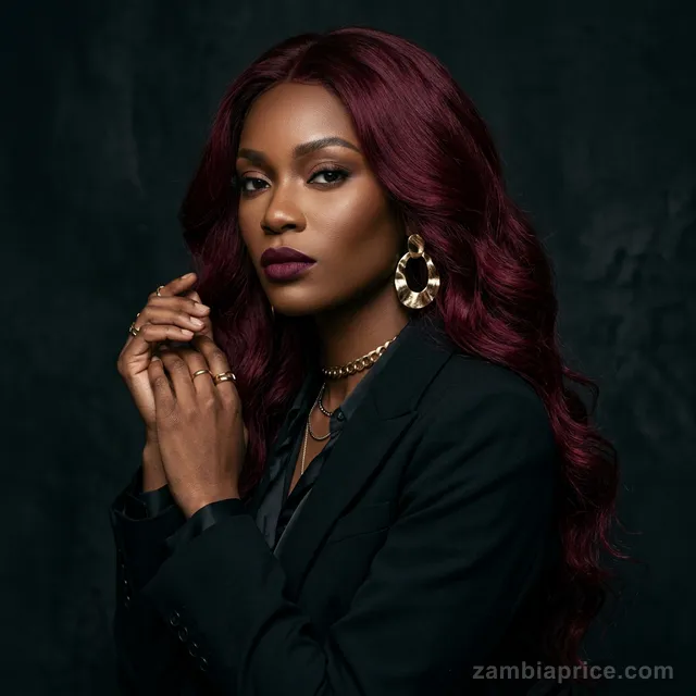 Synthetic Burgundy Red Wig (Body Wave, 20") in Zambia