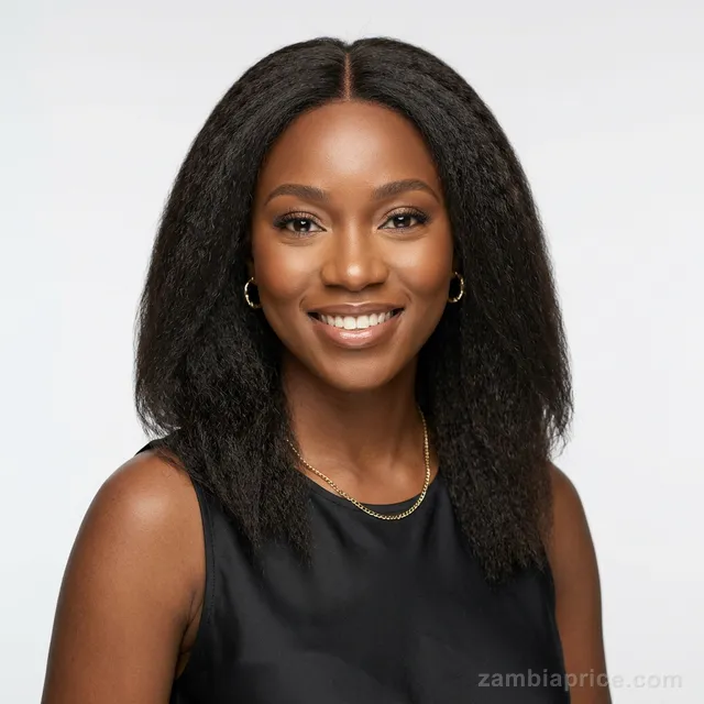 16" Kinky Straight Synthetic Wig in Zambia